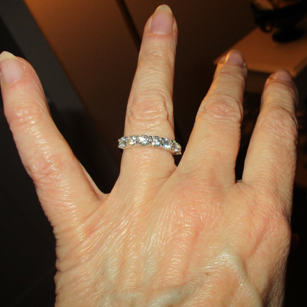 JTV MOISSONITE BAND RING  SIZE 8  NEW